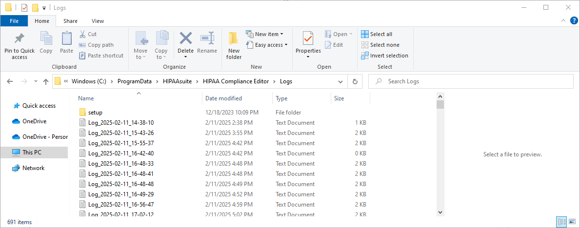 The log text files.