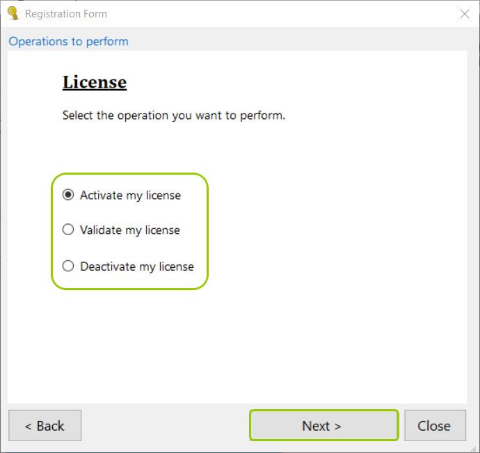 To renew your trial, select "Activate License." To renew your trial, select "Activate License."