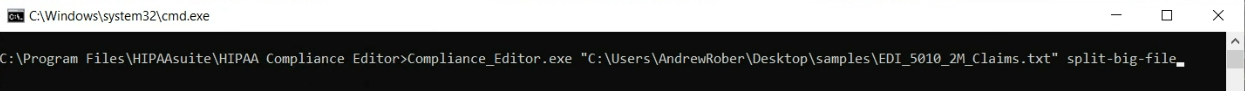 Example of the command line to split a large file in smaller files. Example of the command line to split a large file in smaller files.
