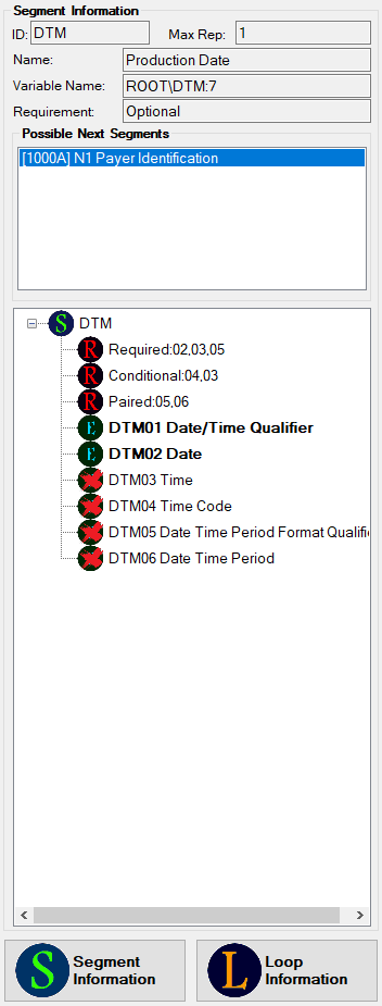 The "Segment / Loop Information" panel. The "Segment / Loop Information" panel.