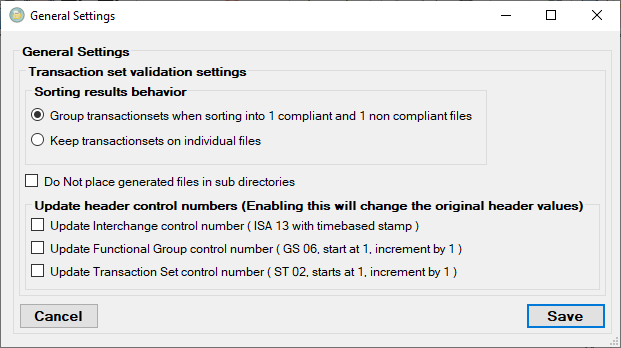 The "General Settings" window. The "General Settings" window.