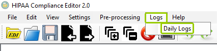 The "Daily Logs" option is in the "Logs" tab.
