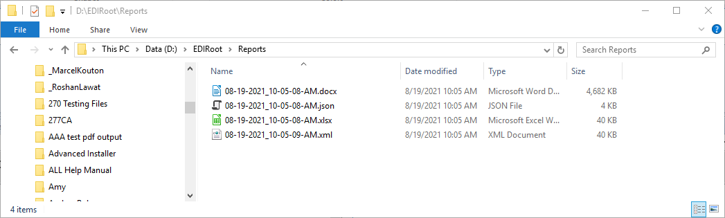 The directory processing reports will be in your designated folder.