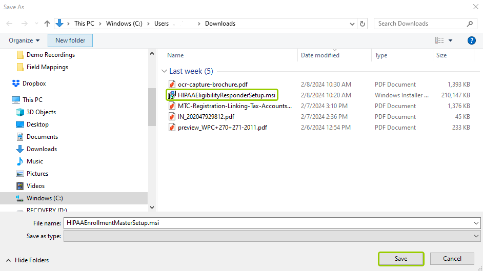 The default folder is usually "Downloads." The default folder is usually "Downloads."