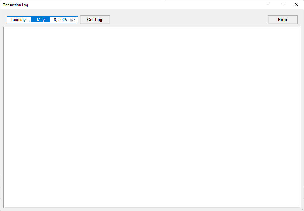 The "Transaction Log" window.