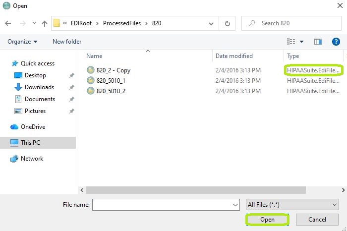 Choose a 820 file.