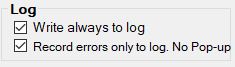 The log setting determines whether process messages will be saved to the log file at all times. The log setting determines whether process messages will be saved to the log file at all times.