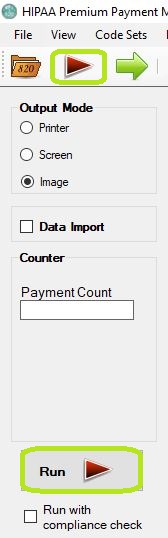 The "Run" button options in the main window. The "Run" button options in the main window.