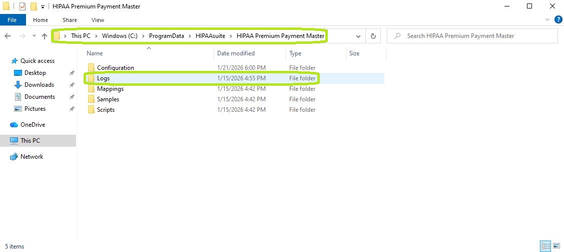 The directory pathway for the daily logs.