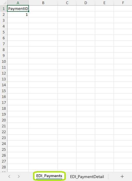 Sample of a multiple sheet Excel spreadsheet in the "Header" tab.