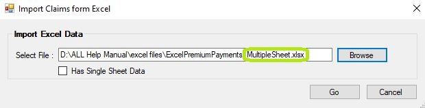Sample of Excel data import with multiple sheets.