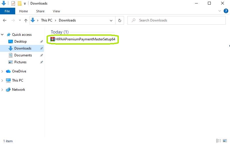 The ZIP file is in the "Downloads" folder.