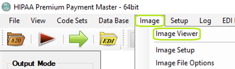 The "Image Viewer" option is in the main menu window.