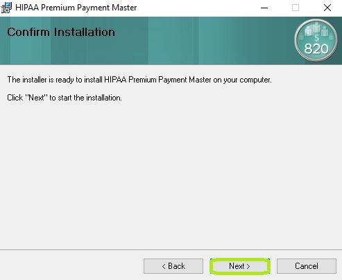 The Confirm Installation window.