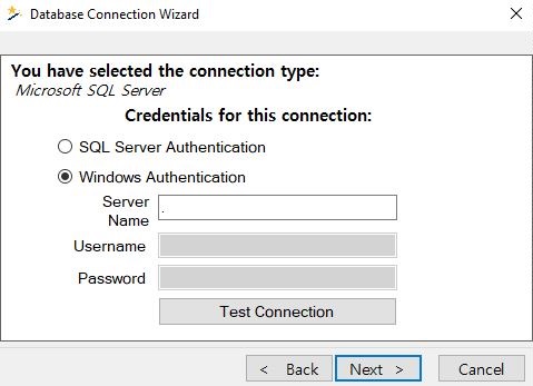 Enter database connection parameters. Enter database connection parameters.