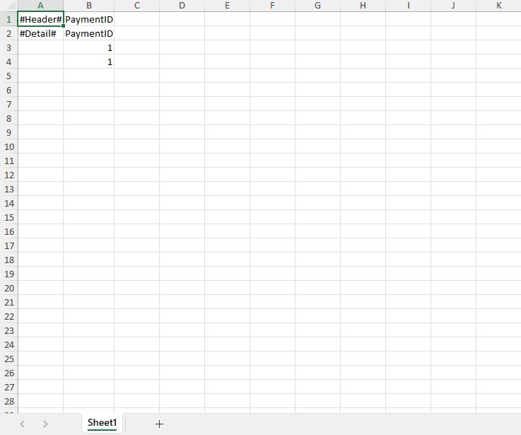 Sample Excel file with a single sheet.