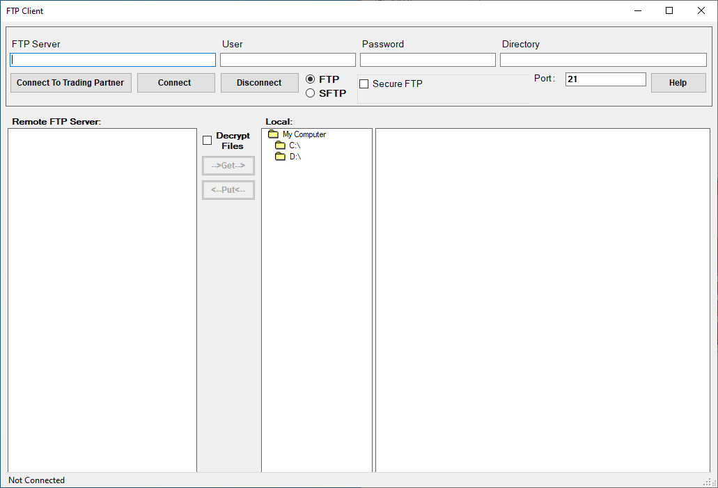 The "FTP Client" window.