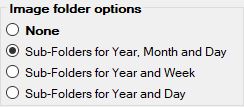 The "Image Folder Options" box. The "Image Folder Options" box.