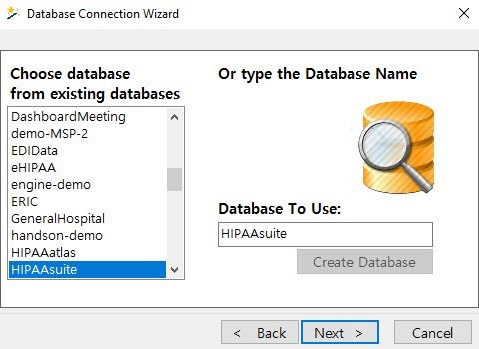 Choose an existing database or create a new one. Choose an existing database or create a new one.