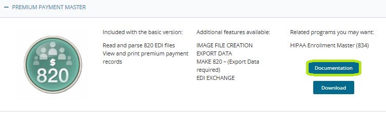 The �Documentation" button.
