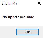 This pop-up window will show if there are no updates. This pop-up window will show if there are no updates.