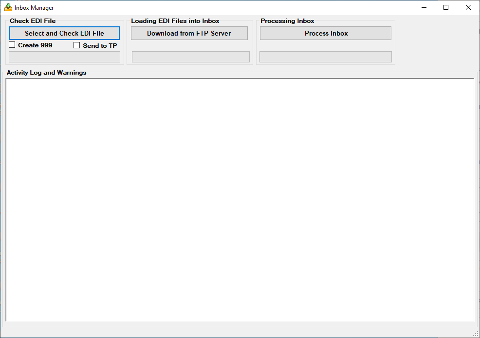 The "Inbox Manager" window. The "Inbox Manager" window.