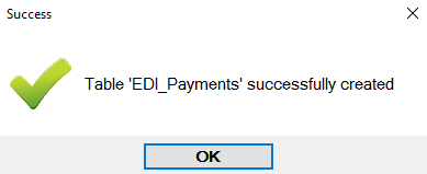 The success message.