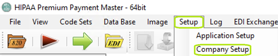 The "Setup" menu and "Company Setup" button.