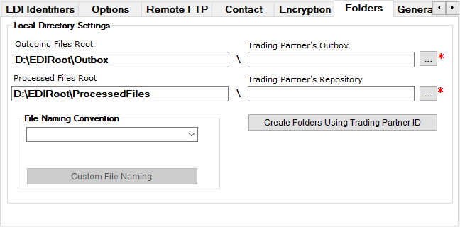 The "Folders" tab. The "Folders" tab.