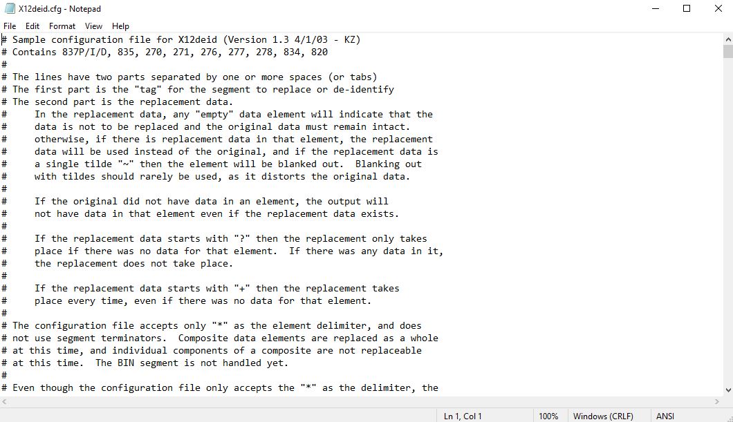 The configuration file. The configuration file.