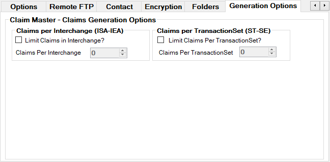 The "General Options" tab. The "General Options" tab.
