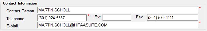 "Contact Information" section.