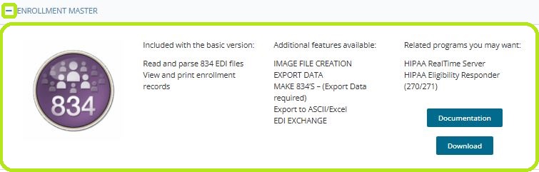 The "(+)" option displays the details of the application.