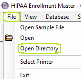 The "Open Directory" menu.