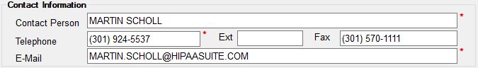 "Contact Information" section.