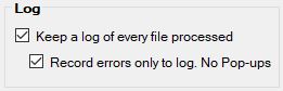 The log setting determines whether process messages will be saved to the log file at all times.
