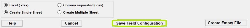 The "Save Field Configuration" button. The "Save Field Configuration" button.
