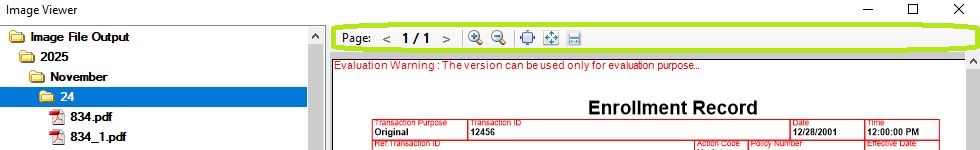 The "Navigation Header Bar" is at the top of the "Image Viewer" window.