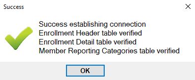 Message pop-up if the connection was established successfully.