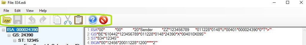 The "EDI Taskbar" is in the "EDI Editor" window.