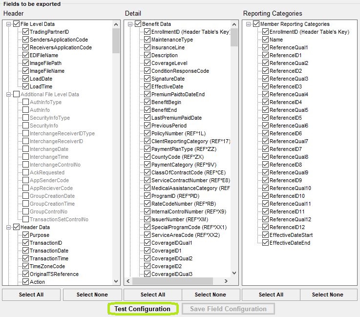The "Test Configuration" button.