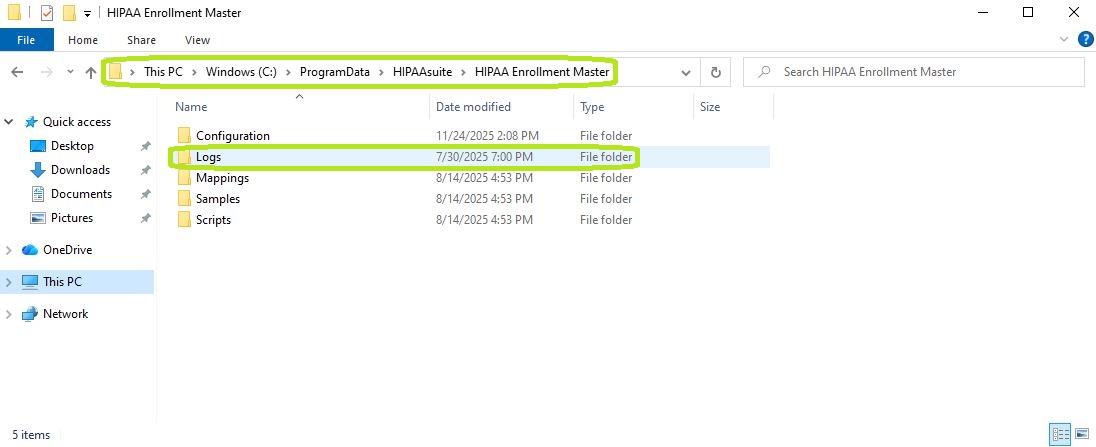 The directory pathway for the daily logs.