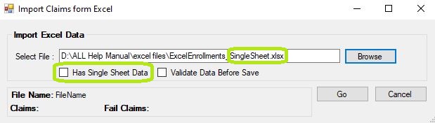 Example of a single sheet file import with Has Single Sheet Data box. Example of a single sheet file import with Has Single Sheet Data box.