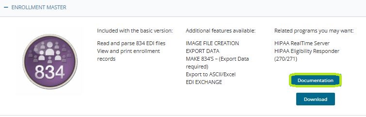The �Documentation" button.