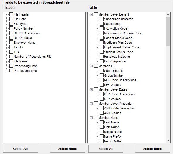 Fields for spreadsheet files. Fields for spreadsheet files.