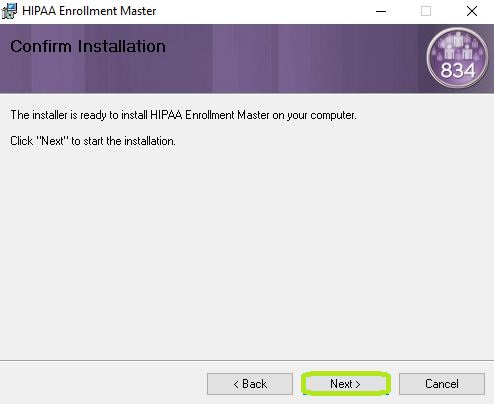 The "Confirm Installation" window. The "Confirm Installation" window.