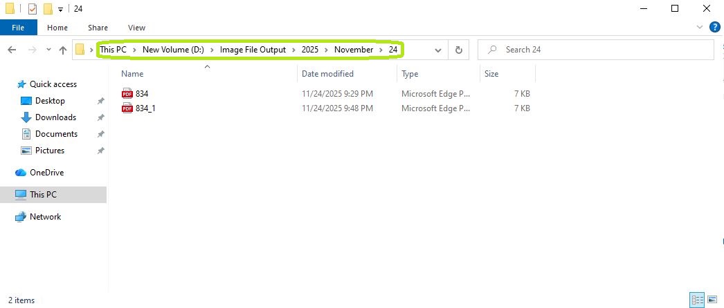 The "Image Index Output" folder is where images can be found.