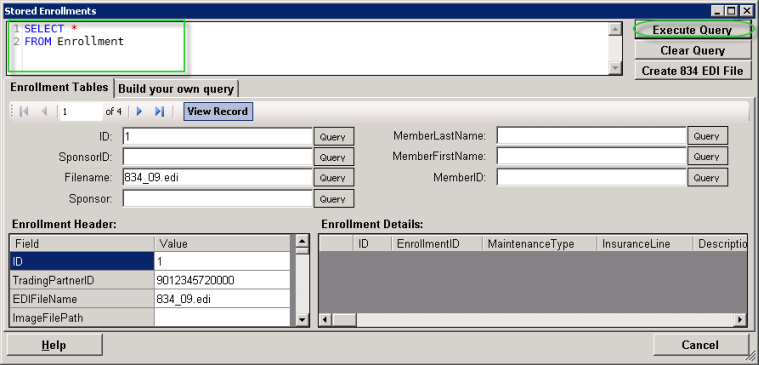 Stored Enrollments_Execute Query
